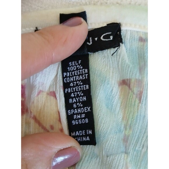FANG Y2K Blouse Women’s  Multicolor Sheer Pleated Scoop Neck  W/Elastic Waist L - Picture 15 of 15
